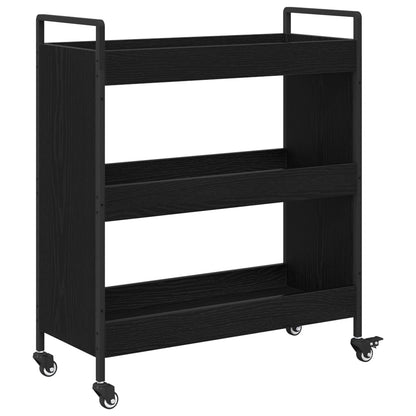 vidaXL Kitchen Trolley Black Oak 70 x 30 x 82 cm Engineered Wood