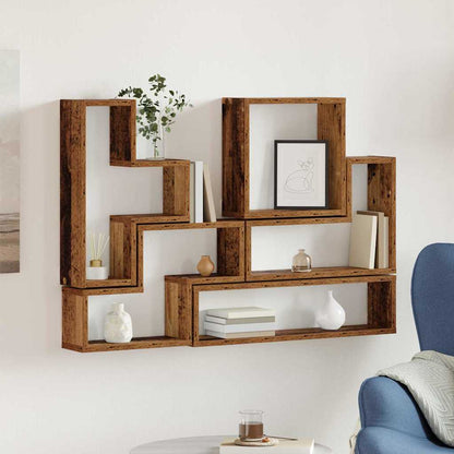 vidaXL Wall Shelf Wall-Mounted Old Wood 96 x 12 x 64 cm