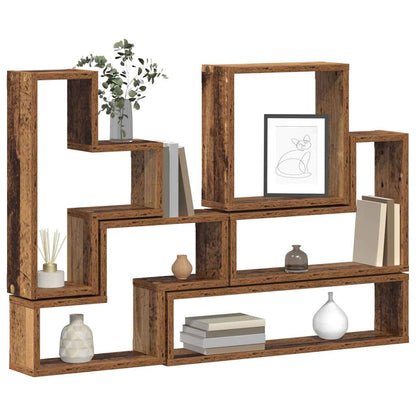vidaXL Wall Shelf Wall-Mounted Old Wood 96 x 12 x 64 cm