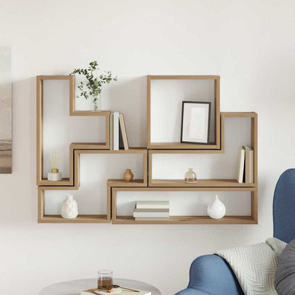 vidaXL Wall Shelf Wall-Mounted Artisan Oak 96 x 12 x 64 cm