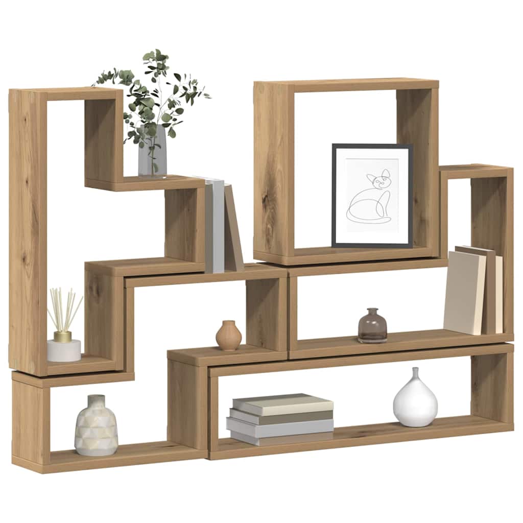 vidaXL Wall Shelf Wall-Mounted Artisan Oak 96 x 12 x 64 cm
