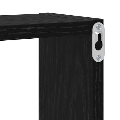 vidaXL Wall Shelf Wall-mounted with Storage Black Oak 96 x 12 x 64 cm