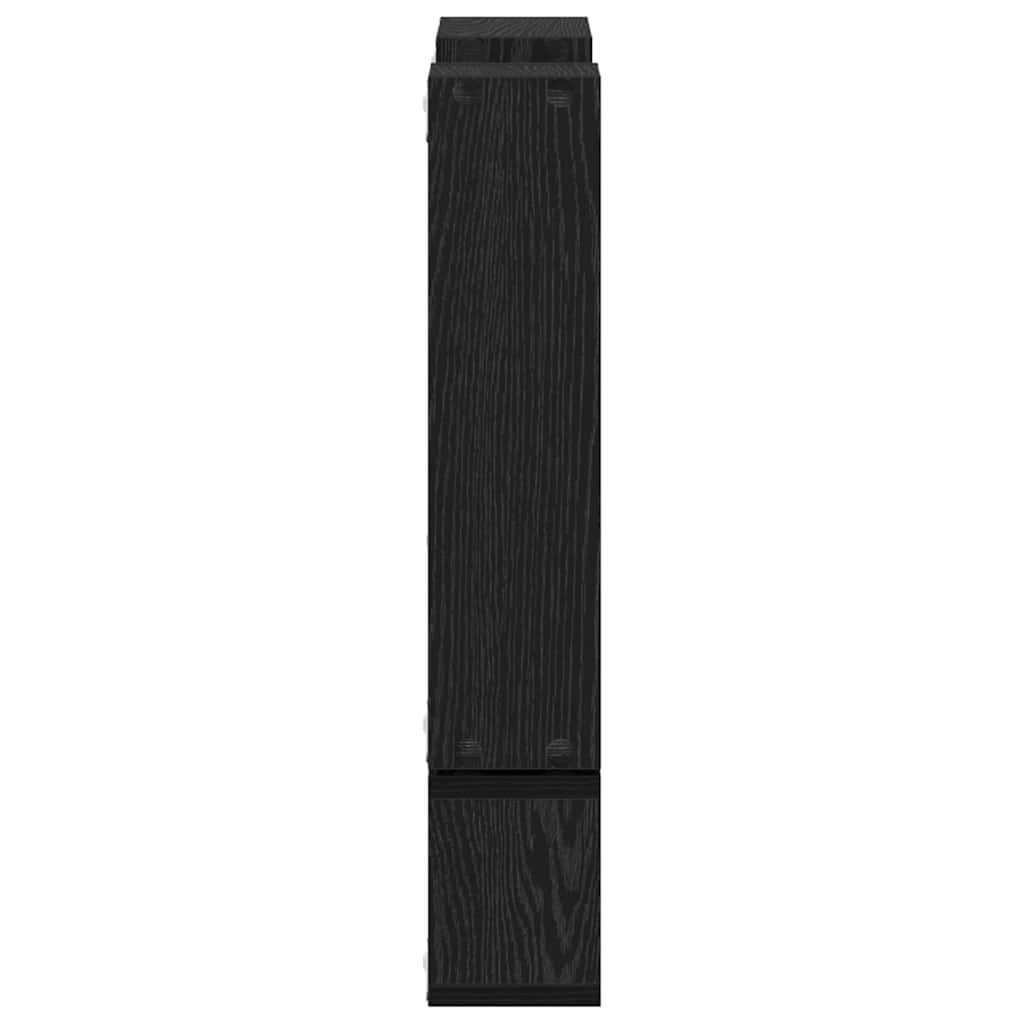 vidaXL Wall Shelf Wall-mounted with Storage Black Oak 96 x 12 x 64 cm