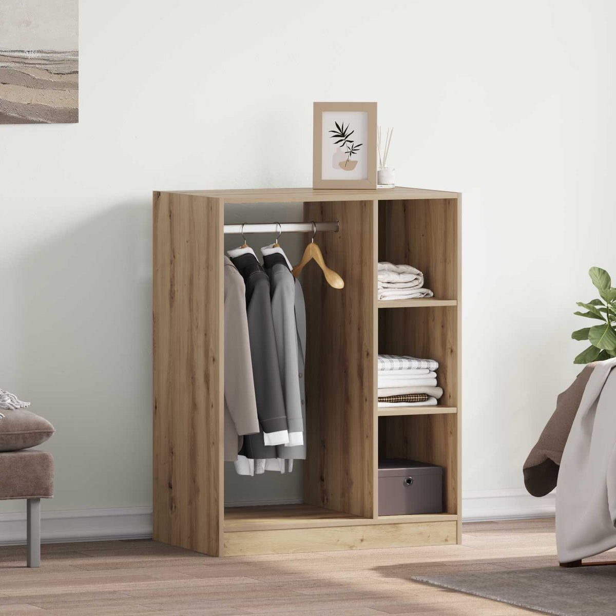 vidaXL Wardrobe Artisan Oak 77 x 48 x 102 cm Engineered Wood