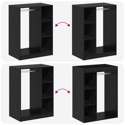 vidaXL Wardrobe Black Oak 77 x 48 x 102 cm Engineered Wood