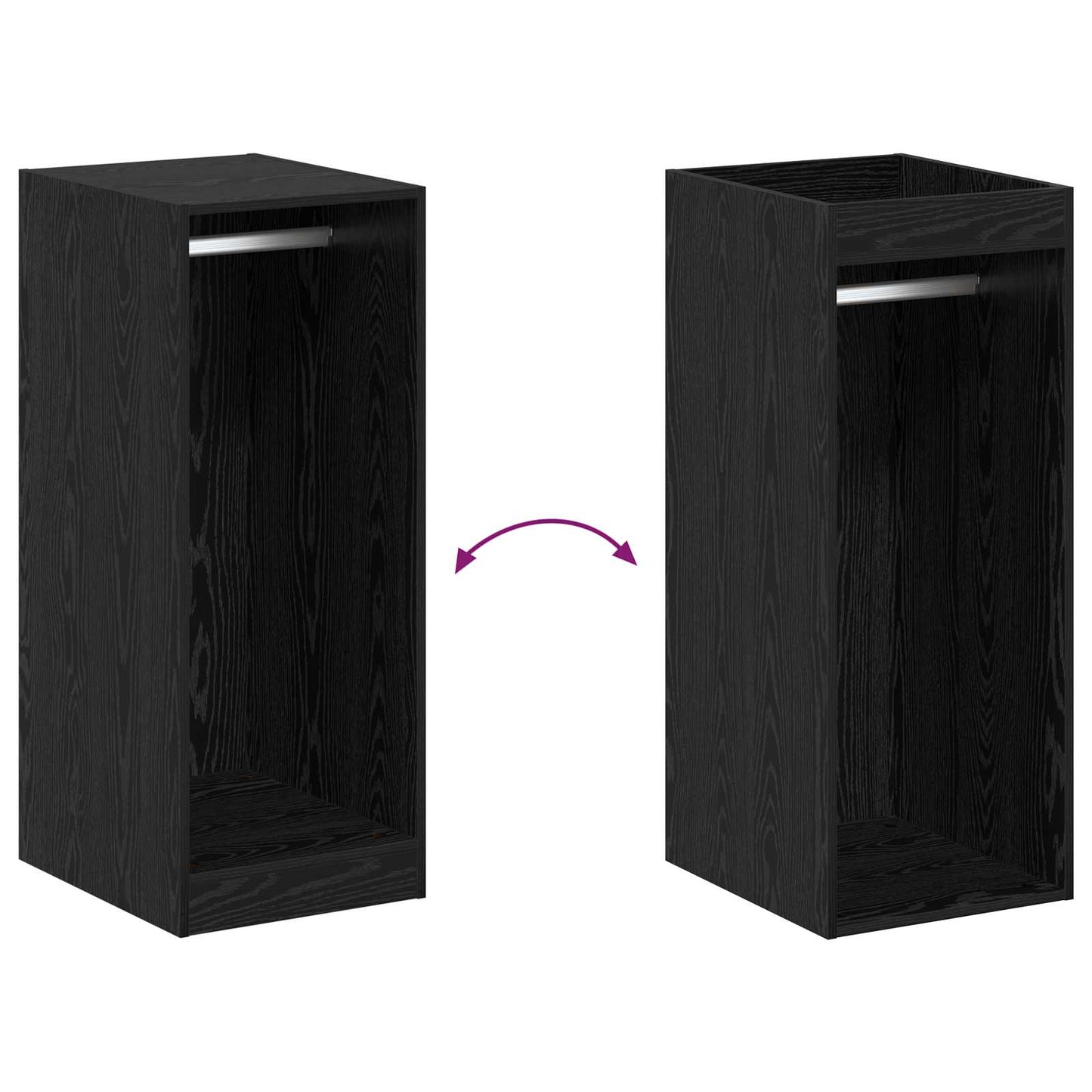 vidaXL Wardrobe Black Oak 41 x 48 x 102 cm Engineered Wood