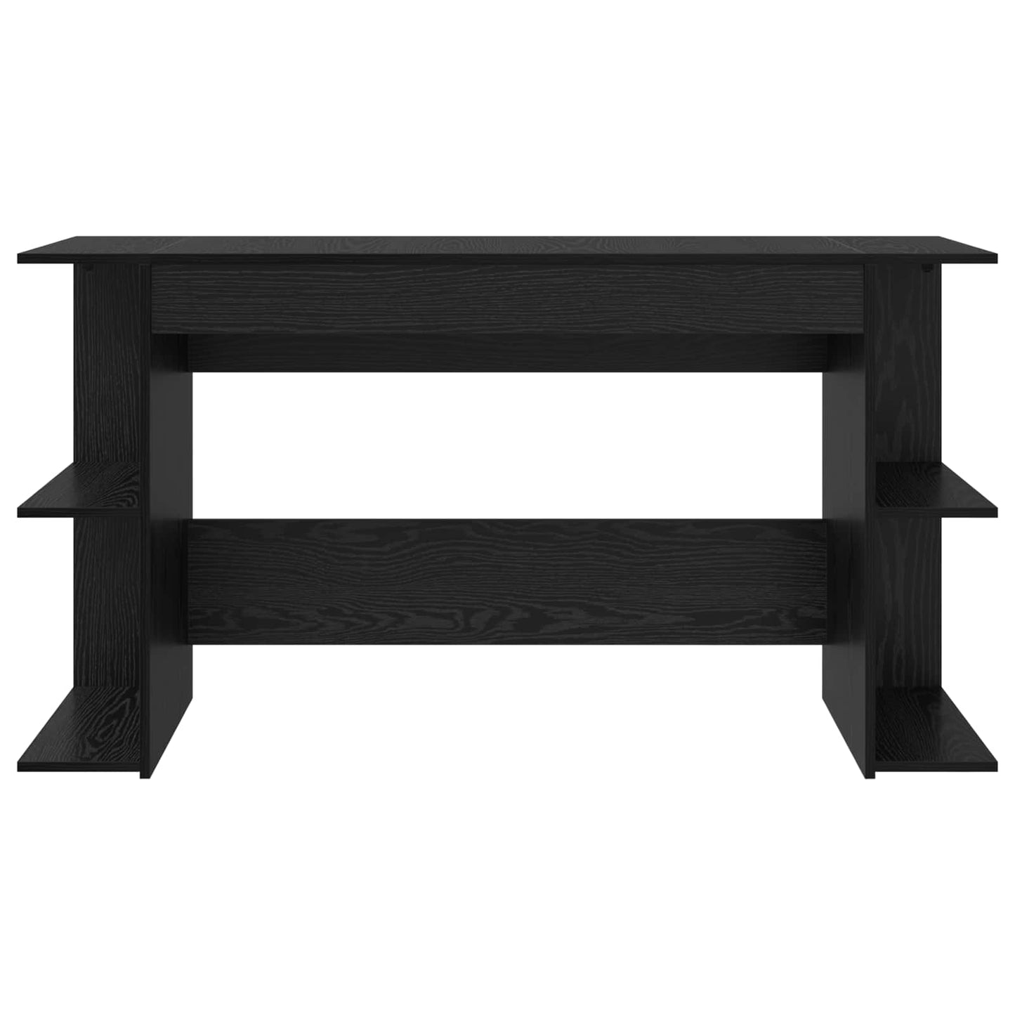 vidaXL Desk with Shelf Black oak 140 x 50 x 75 cm Engineered wood