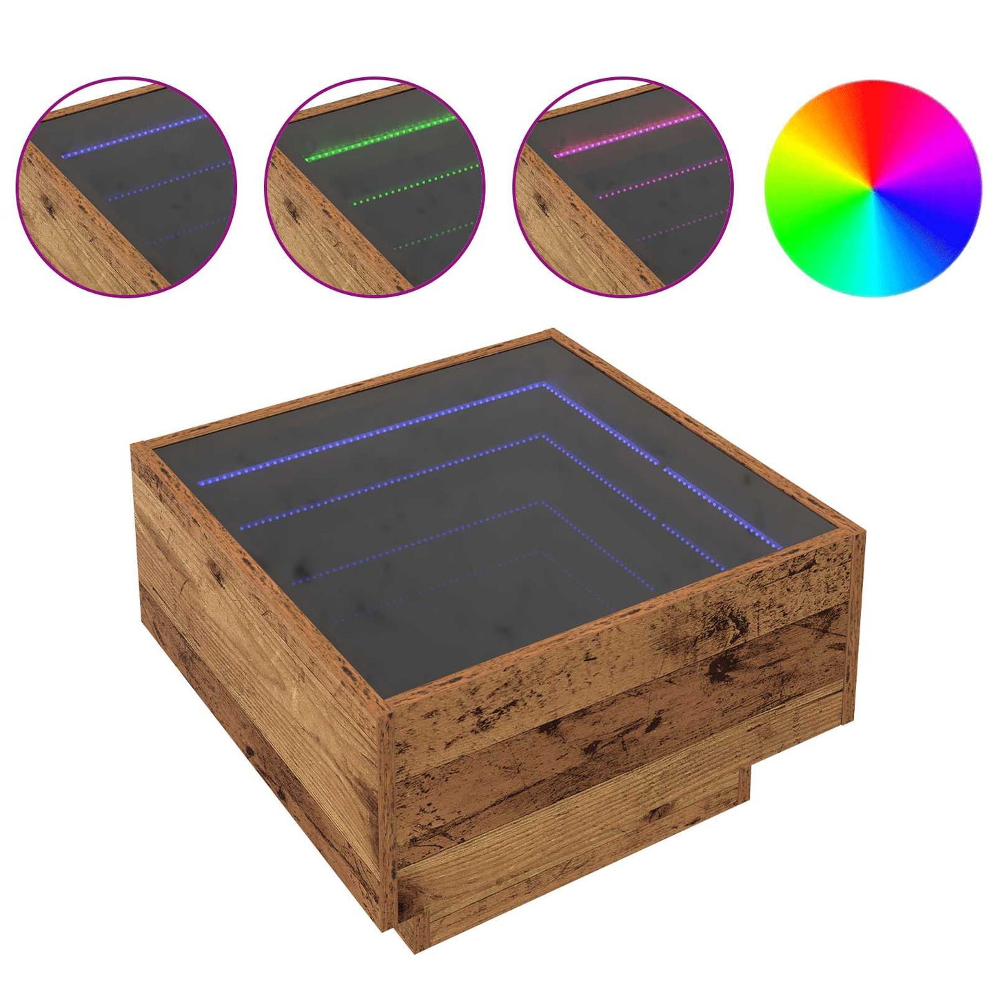 vidaXL Coffee Table Old wood 50 x 50 x 30 cm Engineered wood