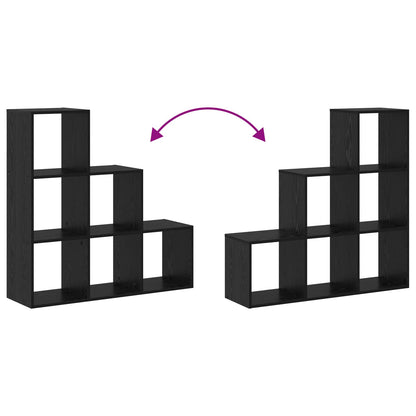 vidaXL Room Divider Bookcase Black Oak 99 x 29 x 99 cm Engineered Wood