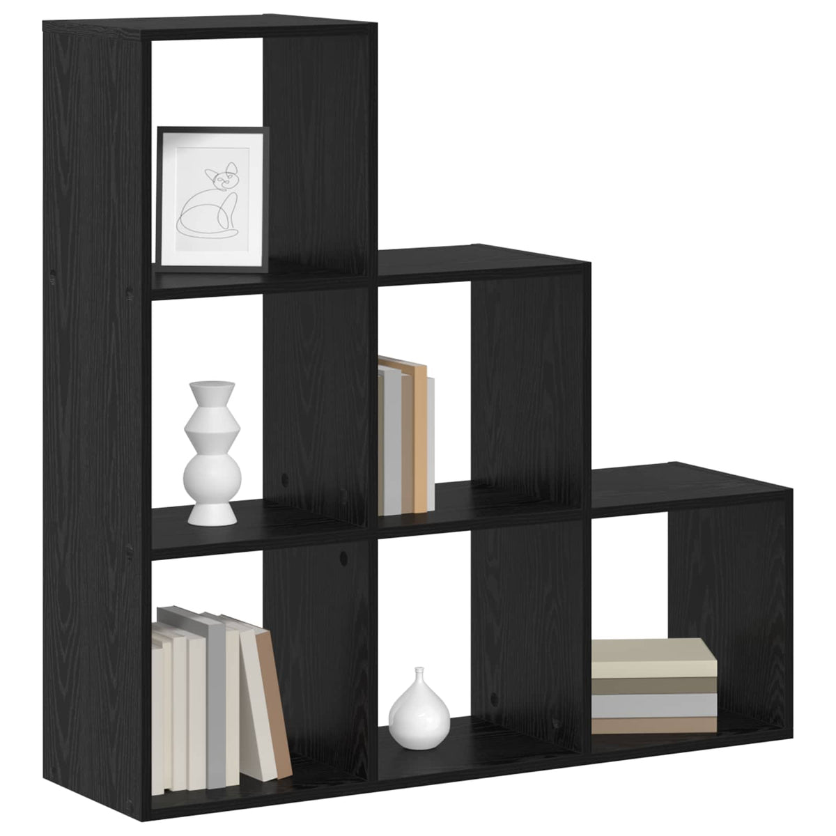 vidaXL Room Divider Bookcase 6-Tier 99 x 29 x 99 cm Engineered Wood