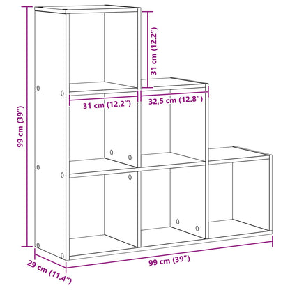 vidaXL Room Divider Bookcase 6-Tier 99 x 29 x 99 cm Engineered Wood