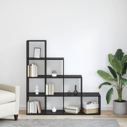 vidaXL Room Divider Bookcase 10-Tier 131.5 x 29 x 131.5 cm Black Oak