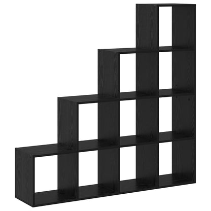 vidaXL Room Divider Bookcase 10-Tier 131.5 x 29 x 131.5 cm Black Oak
