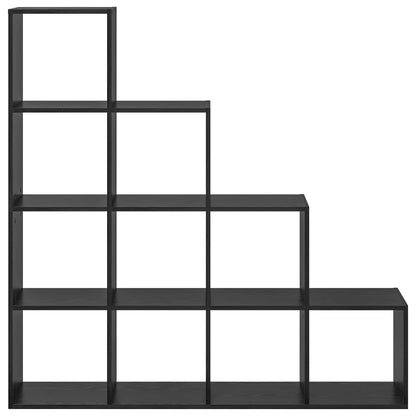 vidaXL Room Divider Bookcase 10-Tier 131.5 x 29 x 131.5 cm Black Oak