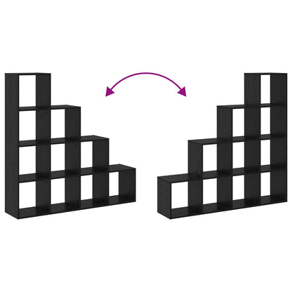 vidaXL Room Divider Bookcase 10-Tier 131.5 x 29 x 131.5 cm Black Oak