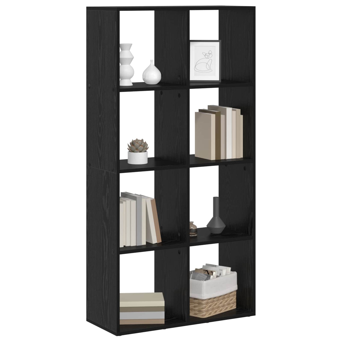 vidaXL Book Cabinet 8-Tier 69.5 x 29 x 137.5 cm Engineered Wood