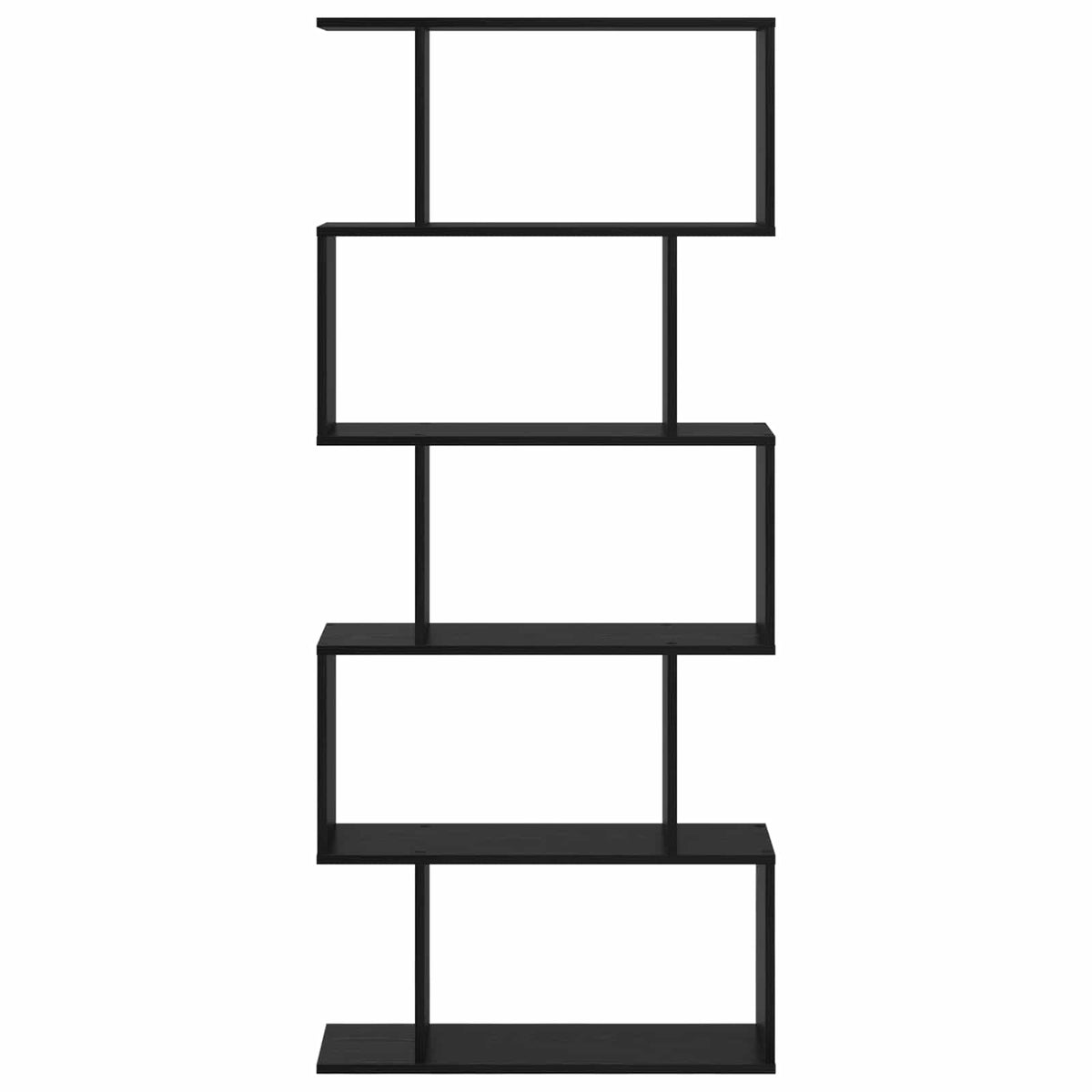vidaXL Book Cabinet 5-Tier 70 x 24 x 161 cm Engineered Wood Black Oak