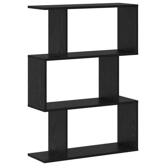 vidaXL Book Cabinet 3-Tier 70 x 24 x 97 cm Engineered Wood Black Oak