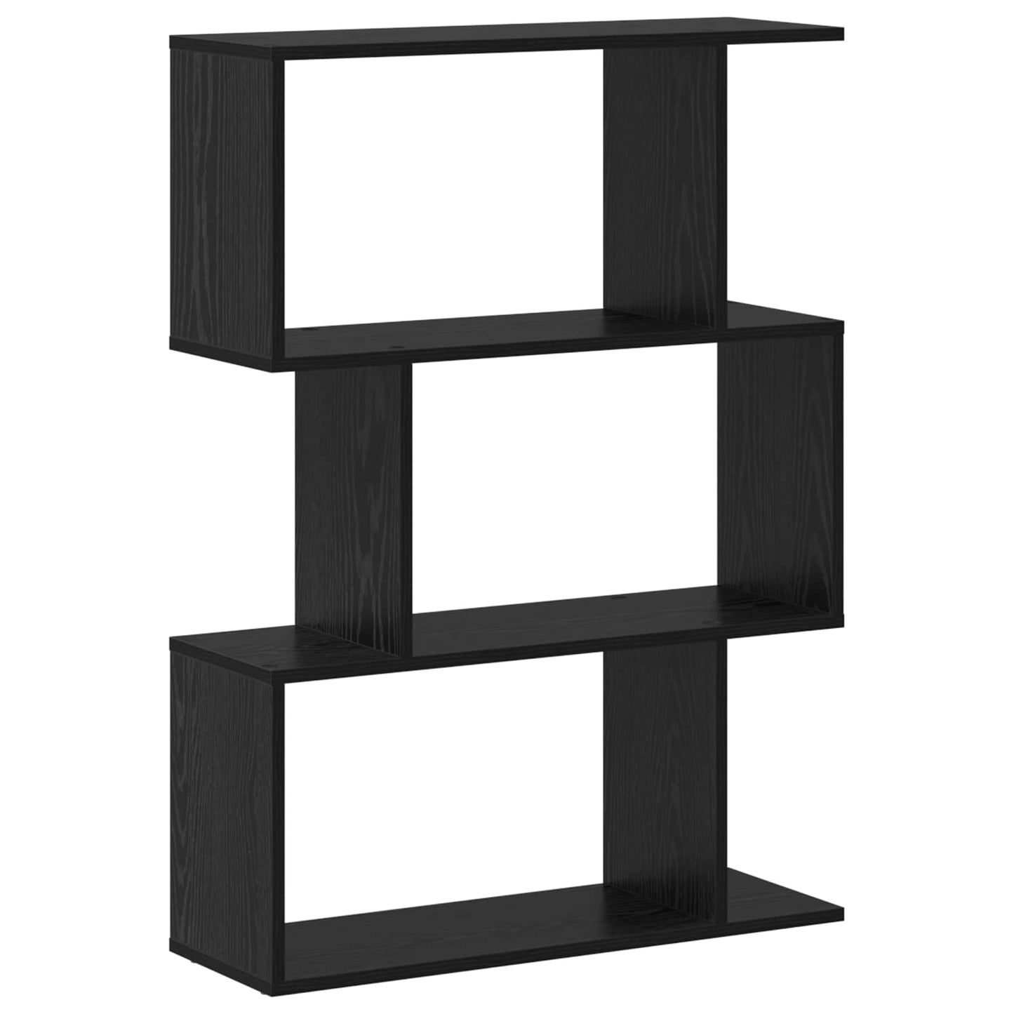 vidaXL Book Cabinet 3-Tier 70 x 24 x 97 cm Engineered Wood Black Oak