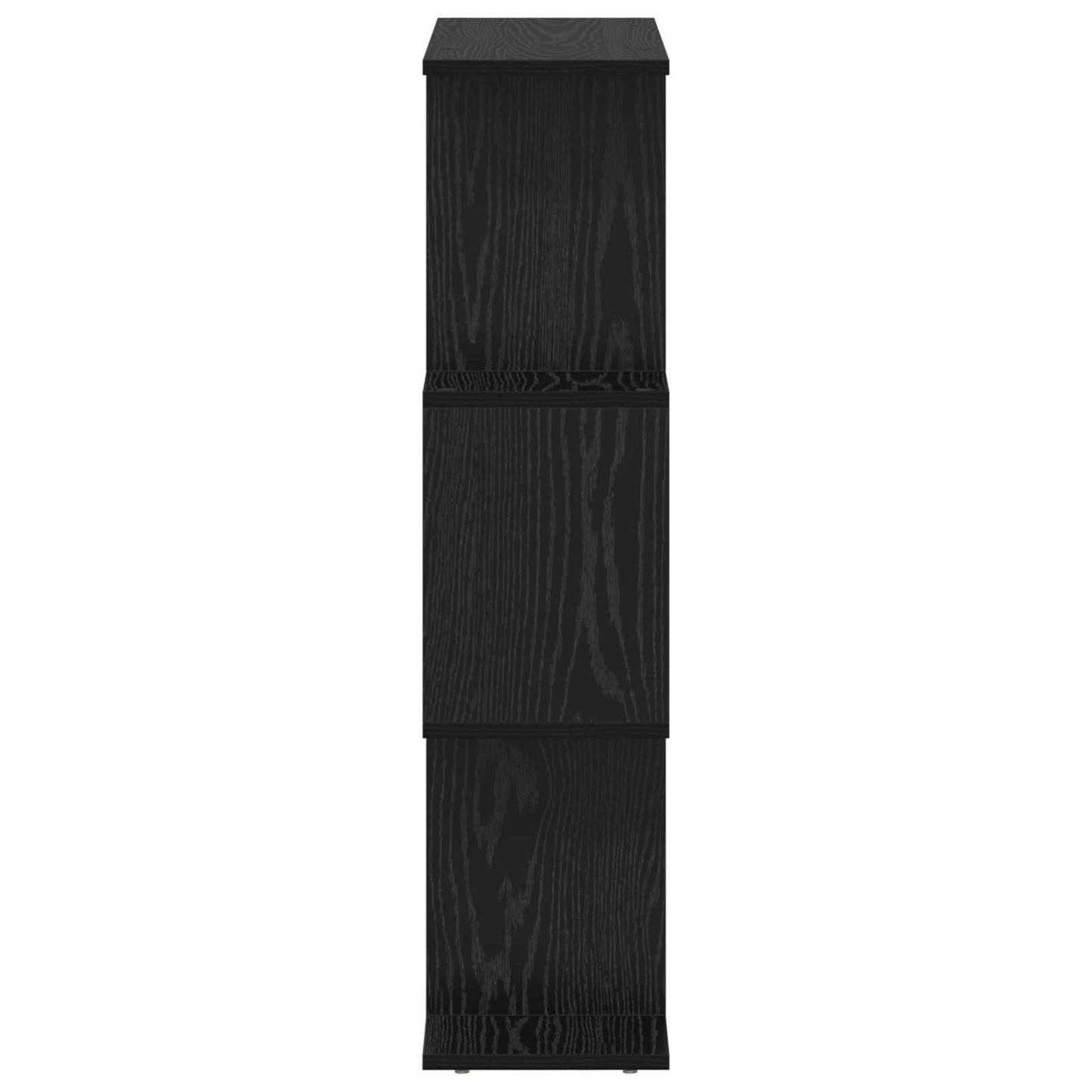 vidaXL Book Cabinet 3-Tier 70 x 24 x 97 cm Engineered Wood Black Oak