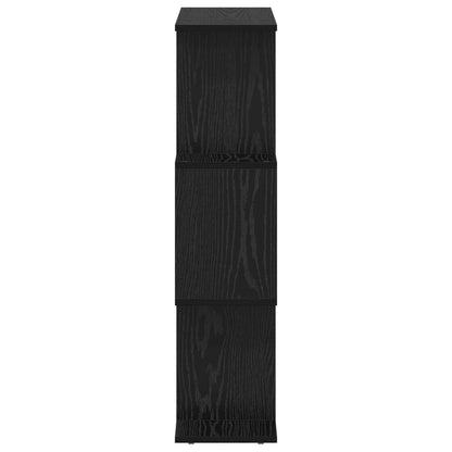 vidaXL Book Cabinet 3-Tier 70 x 24 x 97 cm Engineered Wood Black Oak