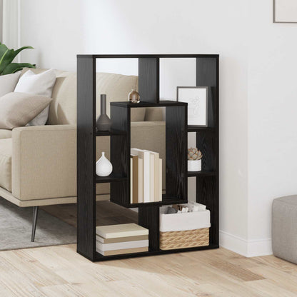 vidaXL Book Cabinet 7-Tier 63 x 20 x 90 cm Engineered Wood Black Oak