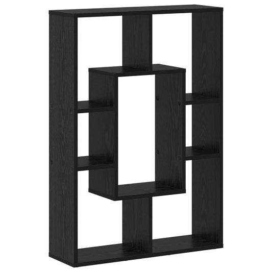 vidaXL Book Cabinet 7-Tier 63 x 20 x 90 cm Engineered Wood Black Oak