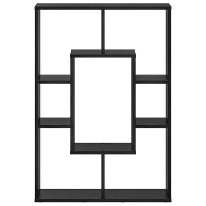 vidaXL Book Cabinet 7-Tier 63 x 20 x 90 cm Engineered Wood Black Oak