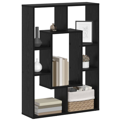 vidaXL Book Cabinet 7-Tier 63 x 20 x 90 cm Engineered Wood Black Oak