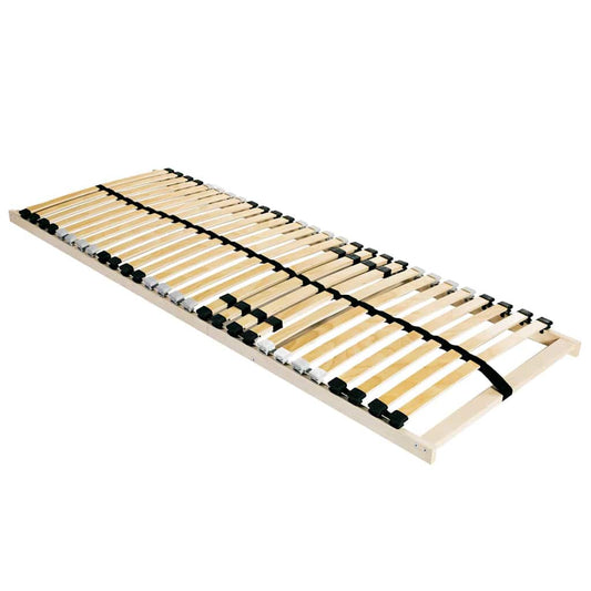 vidaXL Slatted Bed Base Brown 120 x 190 cm Solid Beech Wood