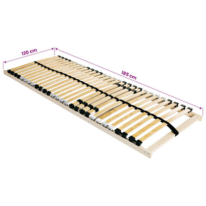 vidaXL Slatted Bed Base Brown 120 x 190 cm Solid Beech Wood