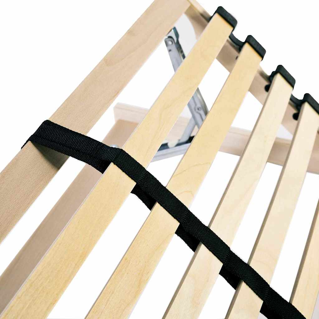 vidaXL Slatted Bed Base Manual Brown 90 x 190 cm Solid Beech Wood