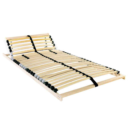 vidaXL Slatted Bed Base Manual Brown 90 x 190 cm Solid Beech Wood