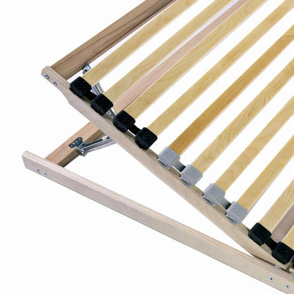 vidaXL Slatted Bed Base Manual Brown 120 x 190 cm Solid Beech Wood
