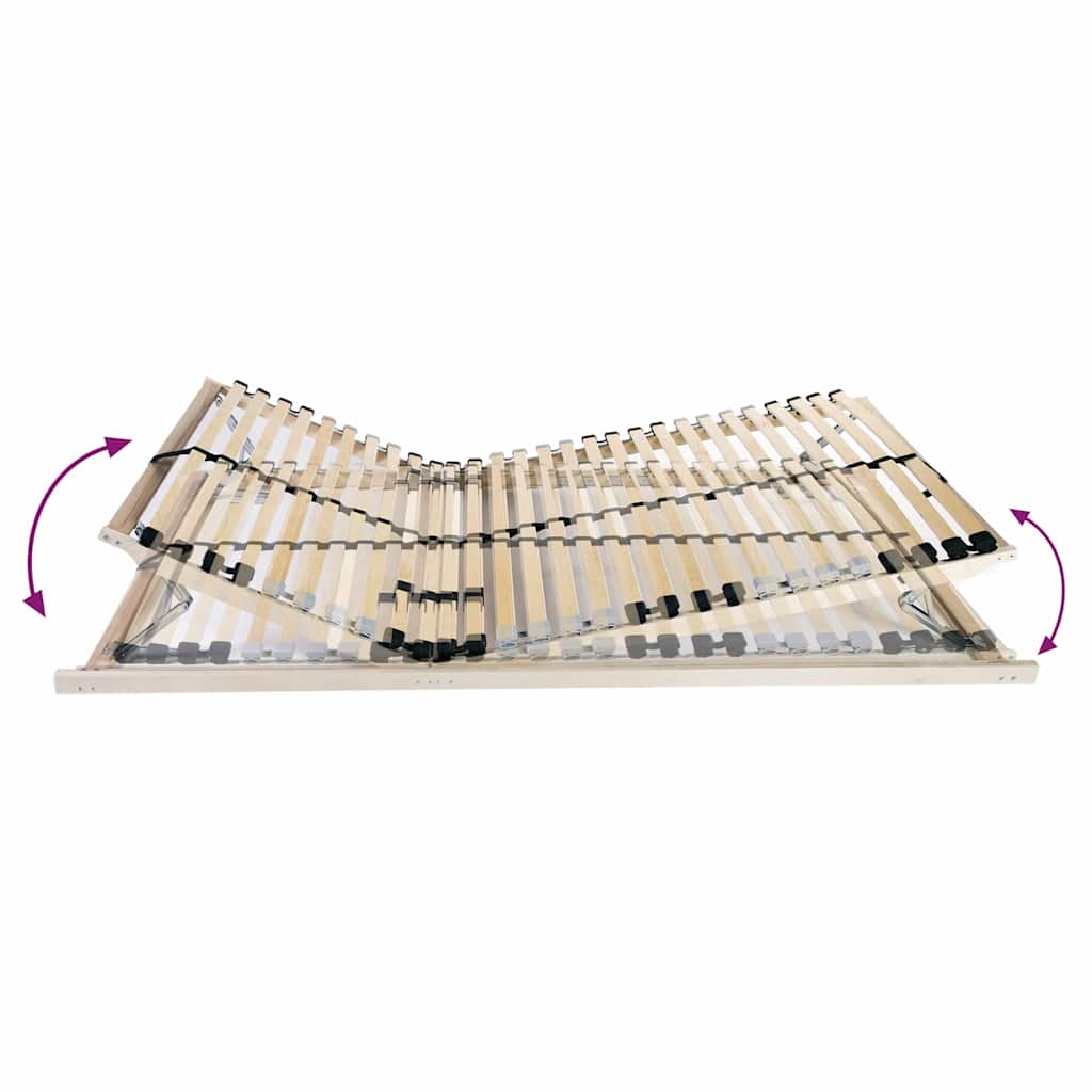 vidaXL Slatted Bed Base Manual Brown 120 x 190 cm Solid Beech Wood