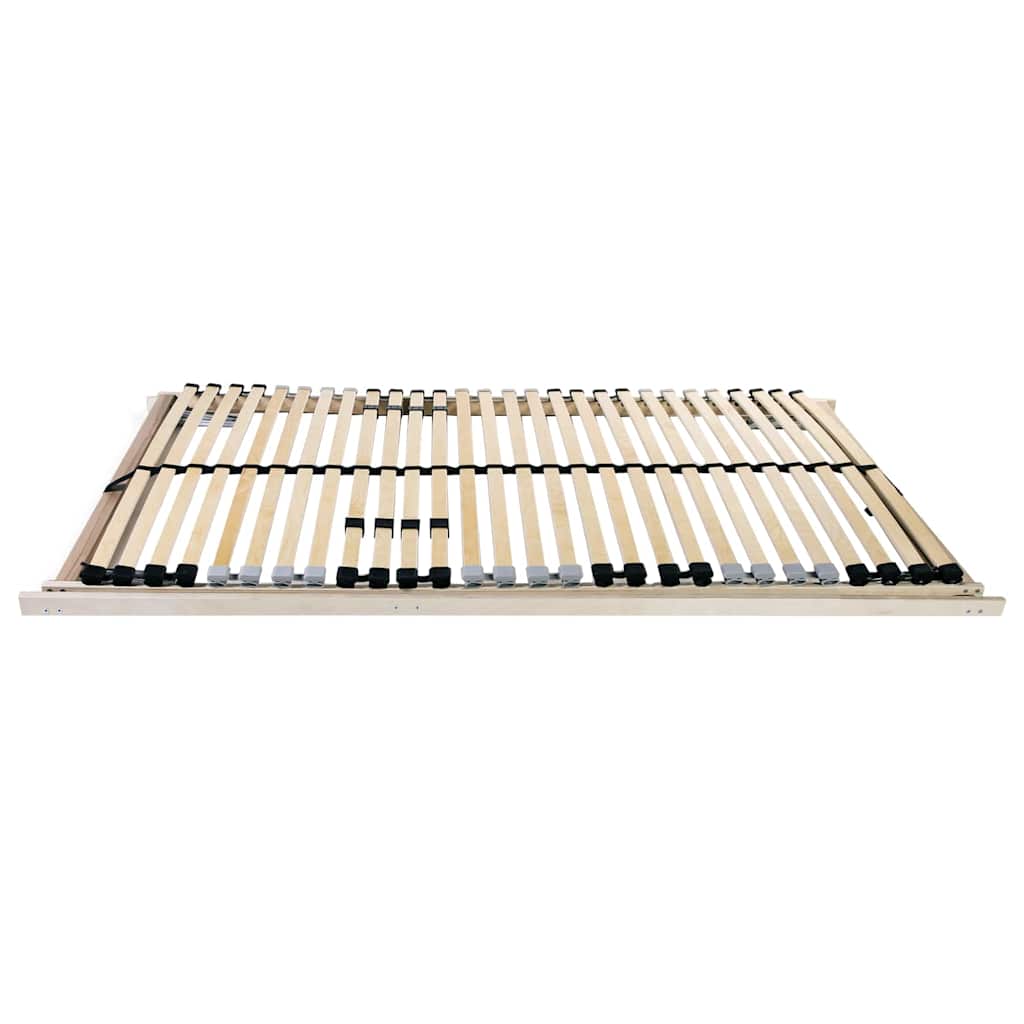 vidaXL Slatted Bed Base Manual Brown 120 x 190 cm Solid Beech Wood
