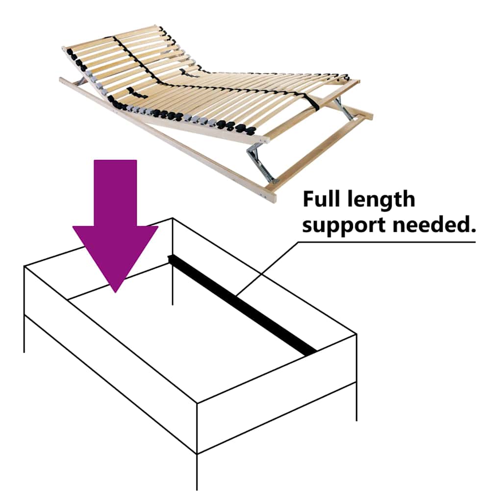 vidaXL Slatted Bed Base Manual Brown 140 x 190 cm Solid Beech Wood