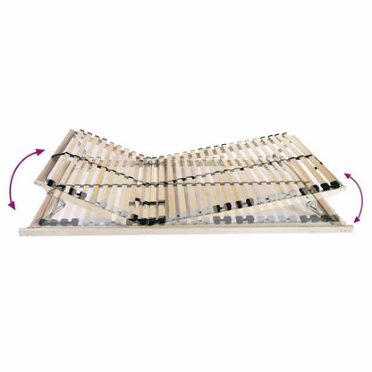 vidaXL Slatted Bed Base Manual Brown 140 x 190 cm Solid Beech Wood