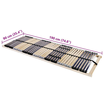 vidaXL Slatted Bed Base Brown 90 x 190 cm Solid Beech Wood