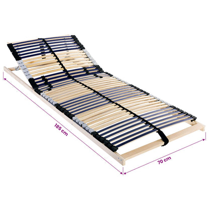 vidaXL Slatted Bed Base Brown 70 x 190 cm Solid Beech Wood