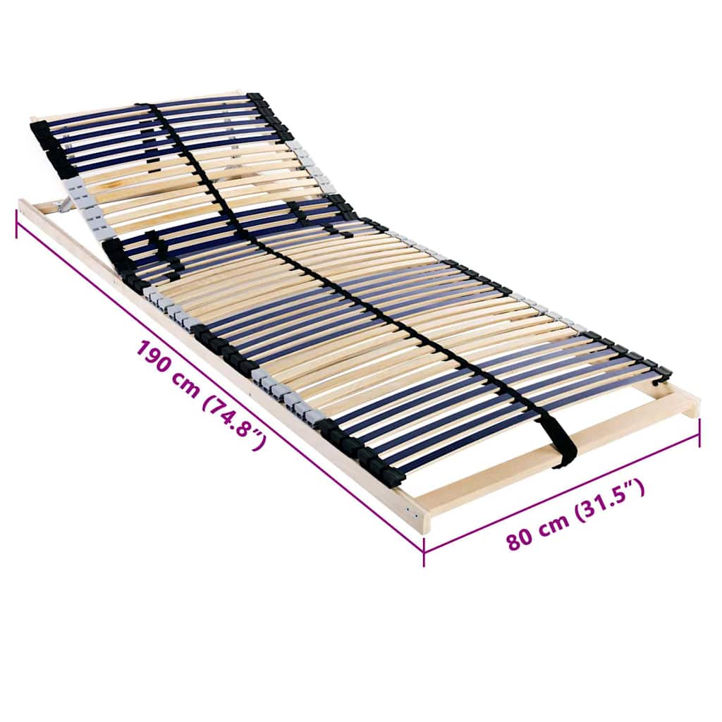 vidaXL Slatted Bed Base Brown 80 x 190 cm Solid Beech Wood