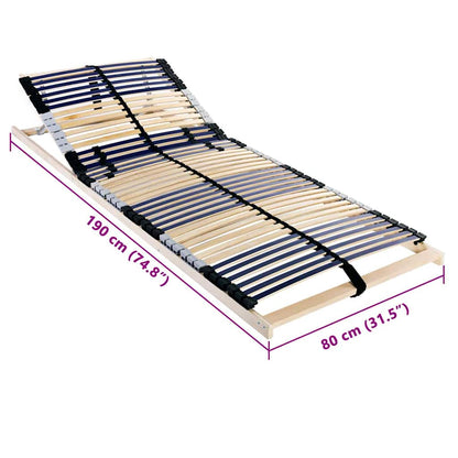 vidaXL Slatted Bed Base Brown 80 x 190 cm Solid Beech Wood