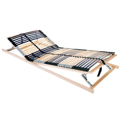 vidaXL Slatted Bed Base Manual Brown 90 x 190 cm Solid Beech Wood