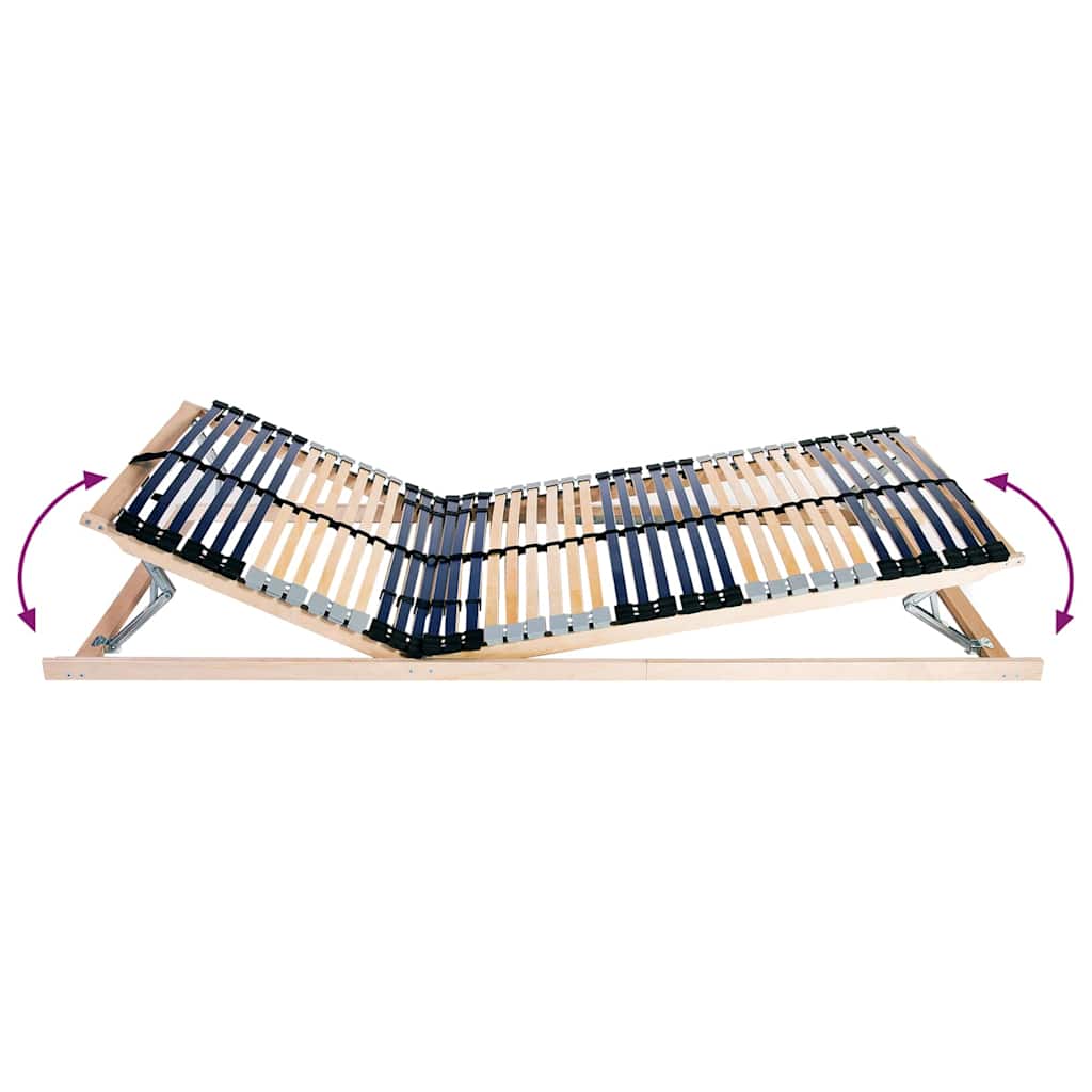 vidaXL Slatted Bed Base Manual Brown 90 x 190 cm Solid Beech Wood
