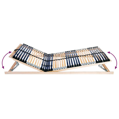 vidaXL Slatted Bed Base Manual Brown 90 x 190 cm Solid Beech Wood