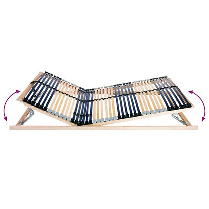 vidaXL Slatted Bed Base Manual Brown 100 x 190 cm Solid Beech Wood