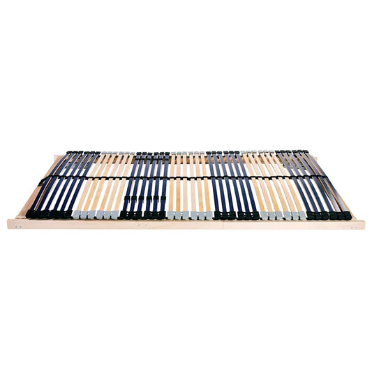 vidaXL Slatted Bed Base Manual Brown 100 x 190 cm Solid Beech Wood