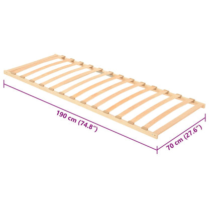 vidaXL Slatted Bed Base Brown 70 x 190 cm Solid Beech Wood