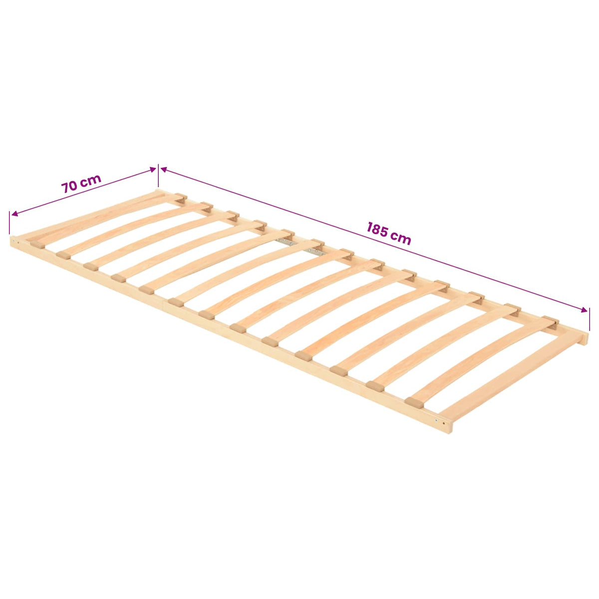 vidaXL Slatted Bed Base Brown 70 x 190 cm Solid Beech Wood