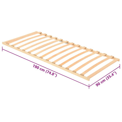vidaXL Slatted Bed Base Brown 90 x 190 cm Solid Beech Wood